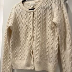 H&M Cream Cable Knit Cardigan